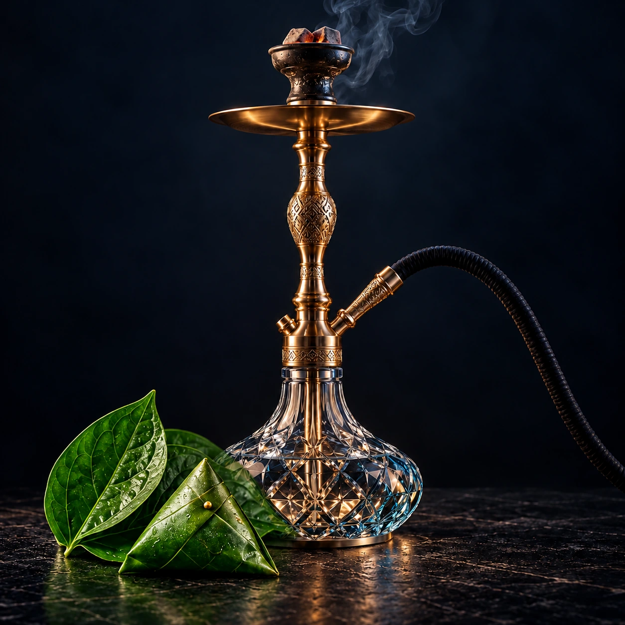 Illustrative shisha with flavour ingredients for Paan